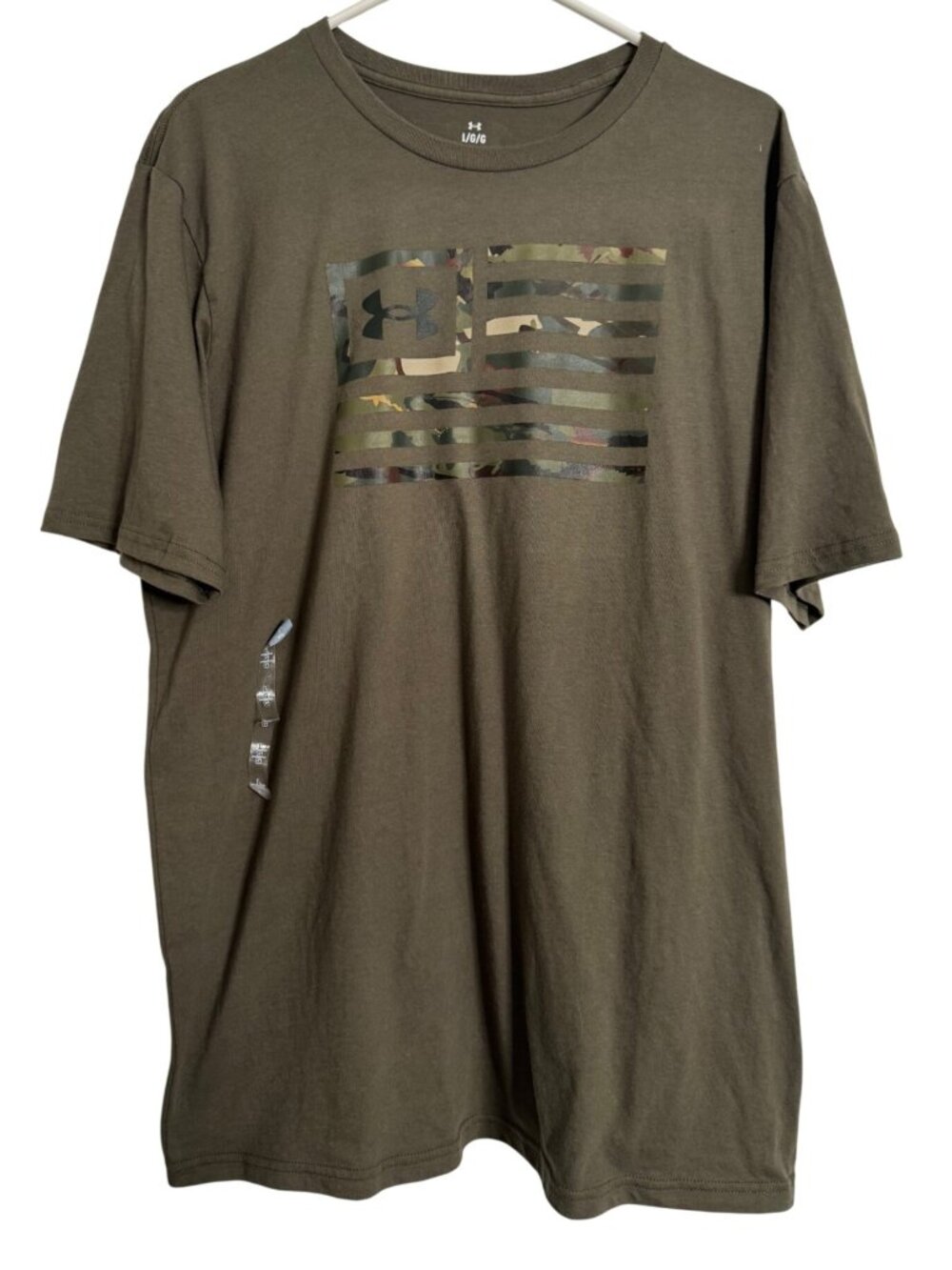 Under Armour Freedom Flag Print Large Men’s Tee NWT Camo Green